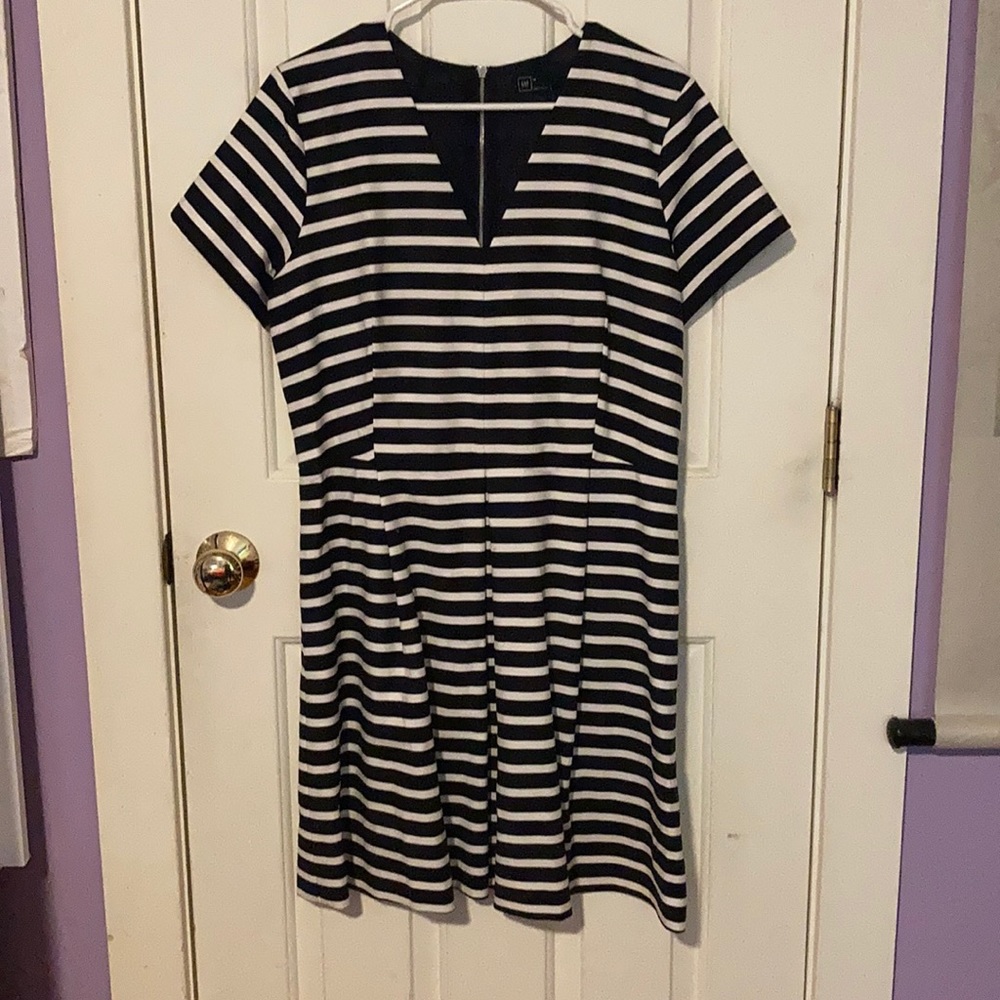 Striped black and white dress